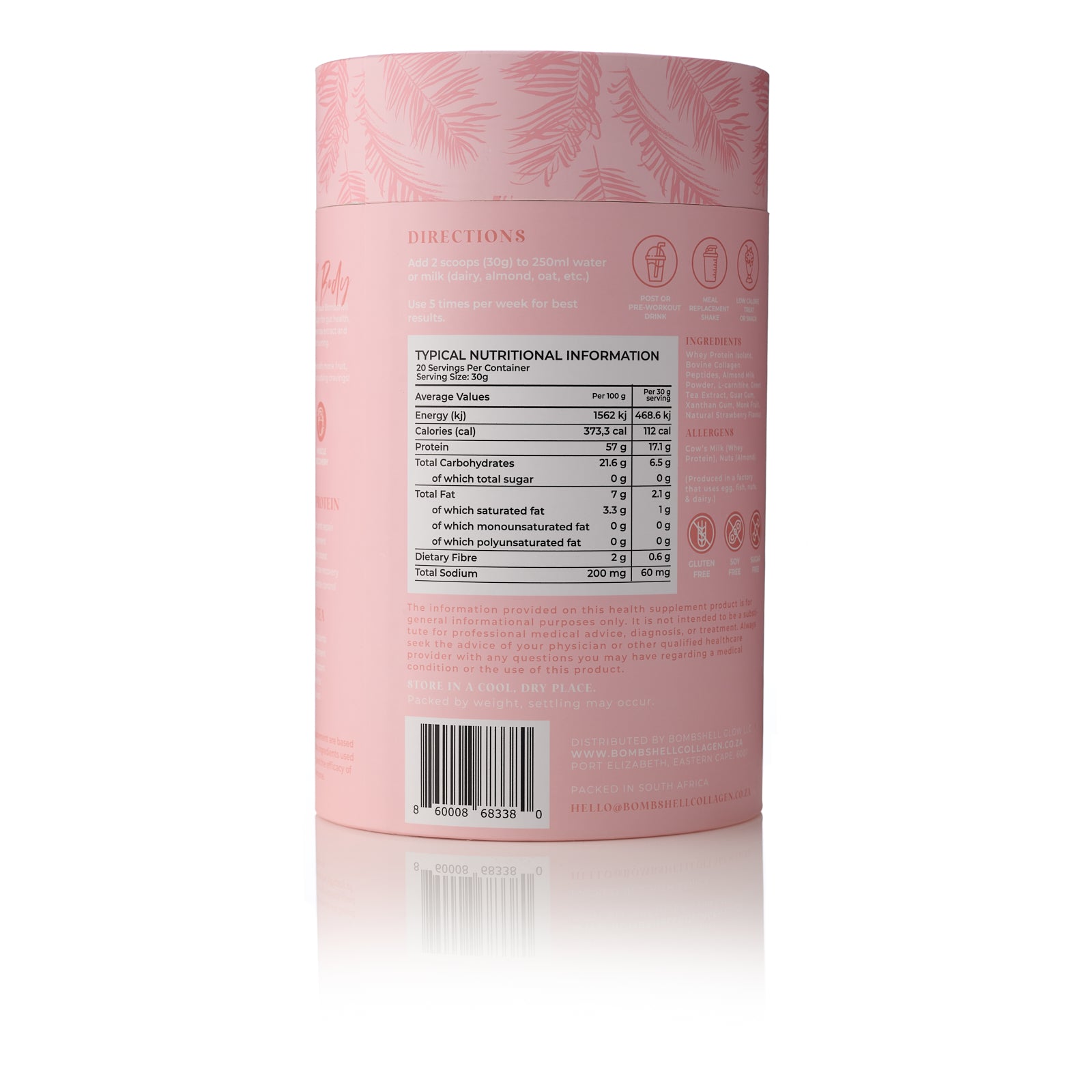 Bombshell Body - Collagen Slimming Shake - 600g - Strawberry Shake