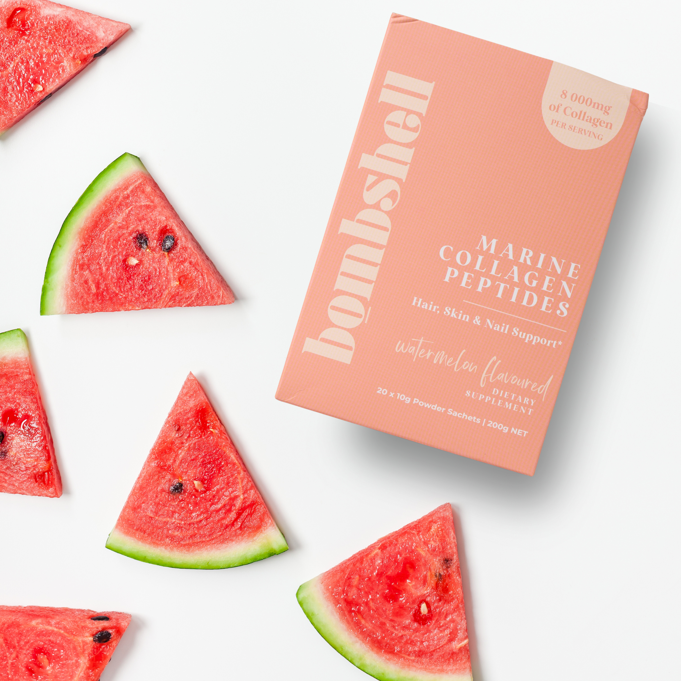 Sample of Bombshell Watermelon Flavoured Marine Collagen Sachets - 1x 10g Sachet