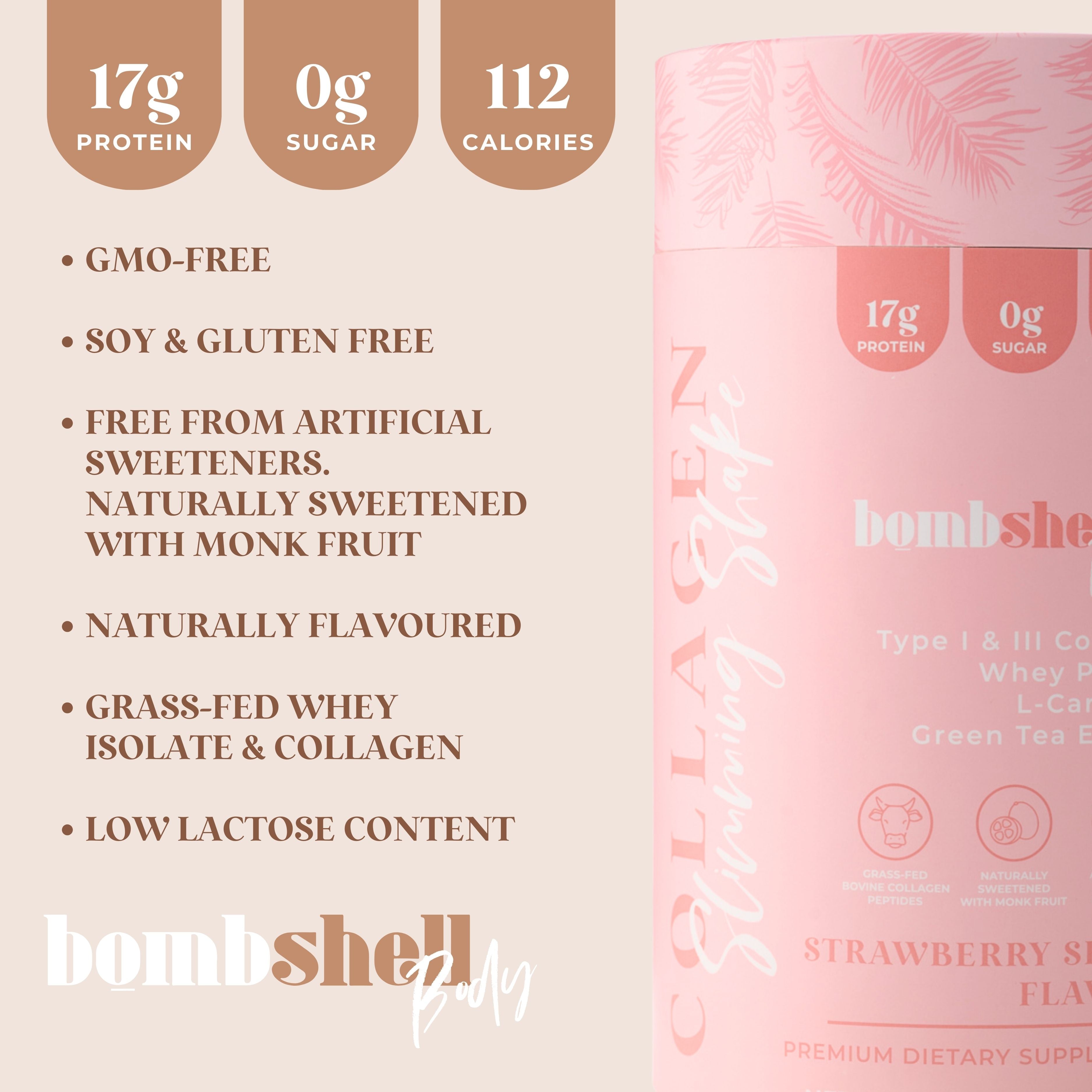 Bombshell Body - Best of Both - Collagen Slimming Shake - 600g x2 - Chocolate Cake  & Strawberry Shake