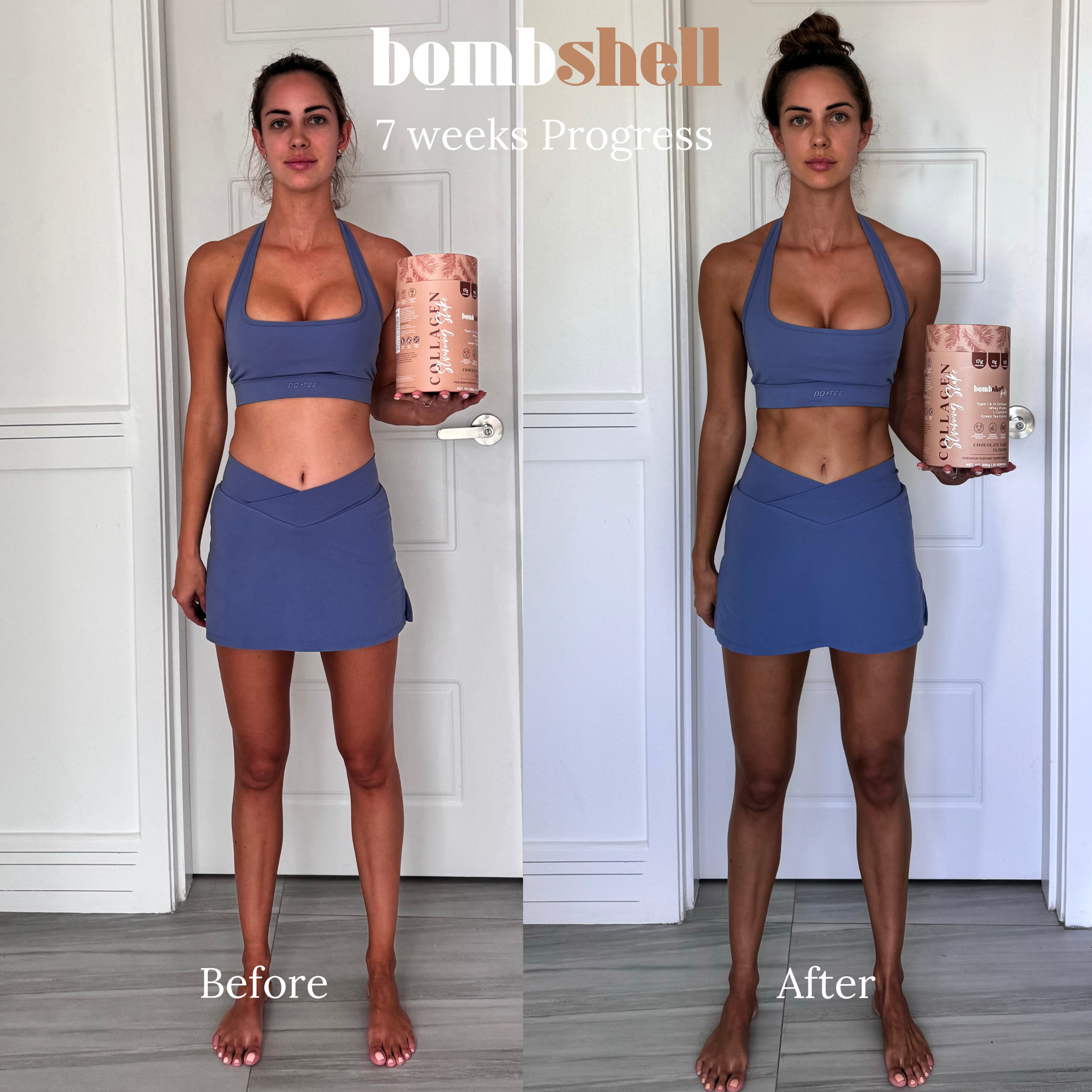 Bombshell Body: Collagen Slimming Shake - Strawberry Shake or Chocolate Cake (600g)