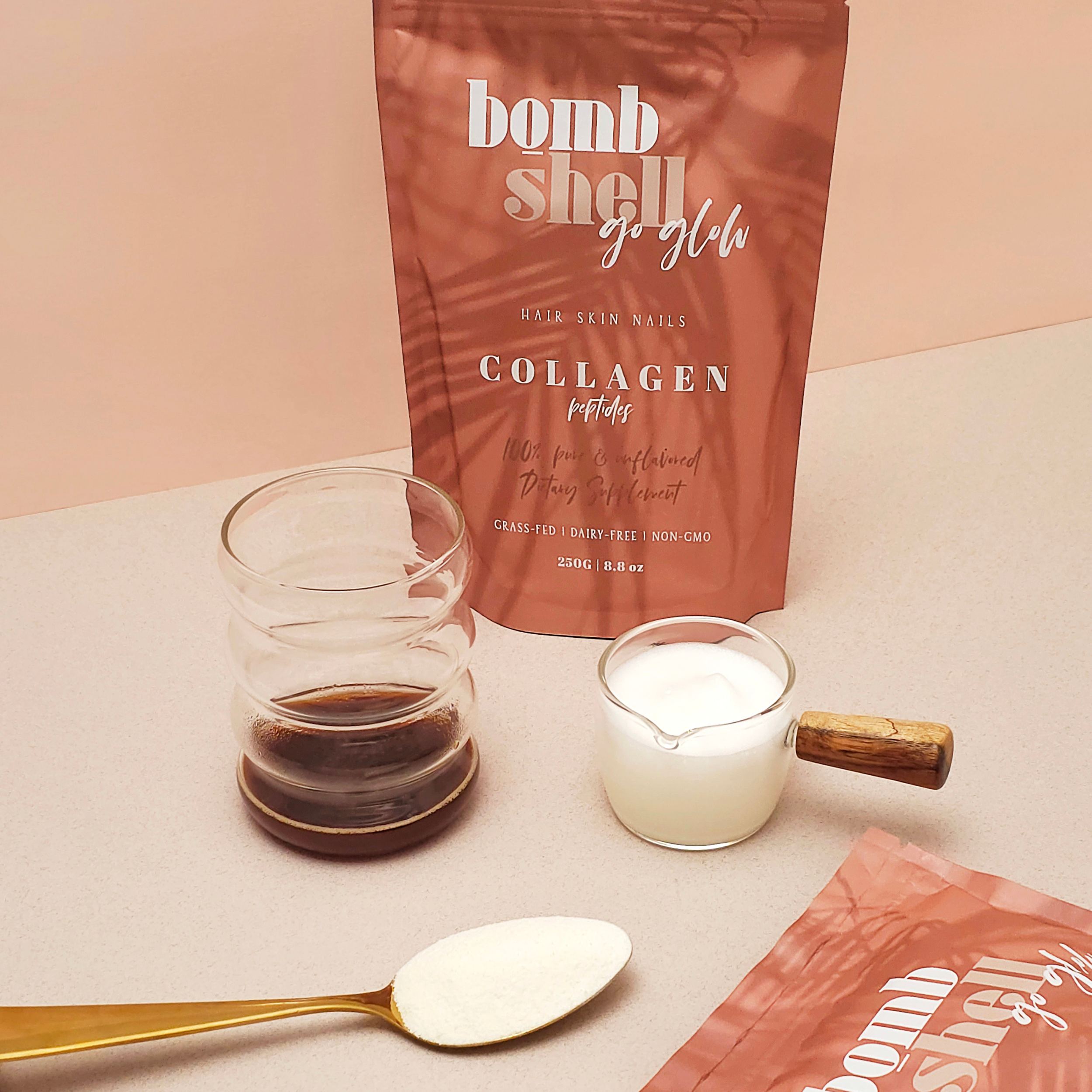 Bombshell Go Glow: Pure Hydrolyzed Bovine Collagen Peptides (250g)