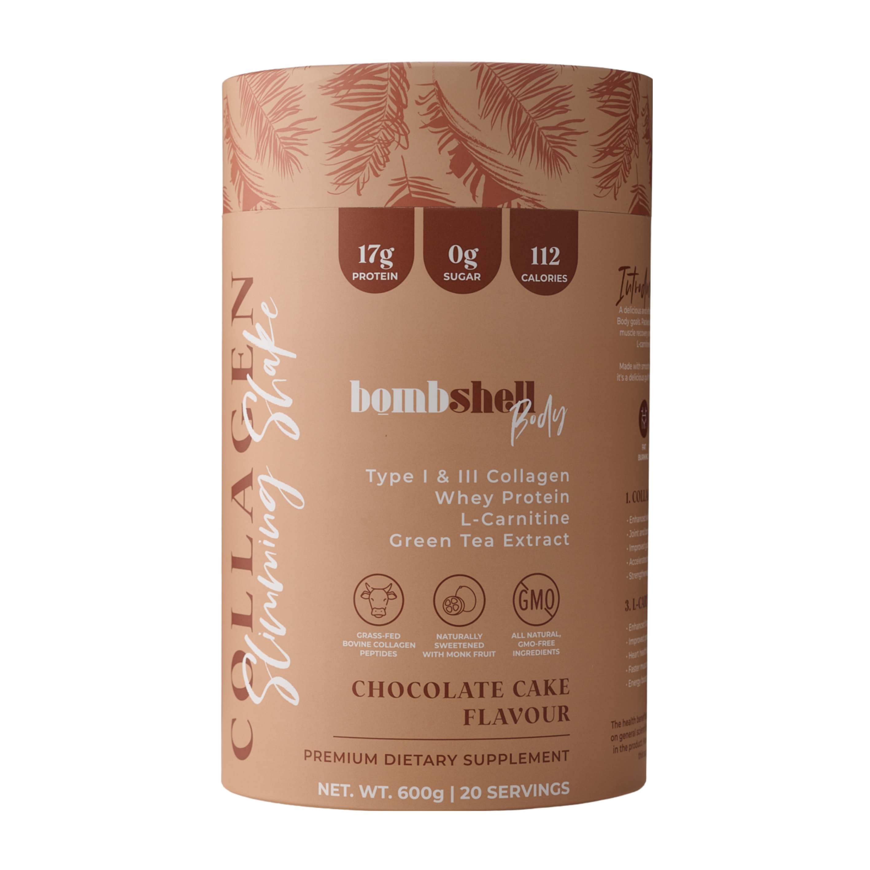 Bombshell Body: Collagen Slimming Shake - Strawberry Shake or Chocolate Cake (600g)