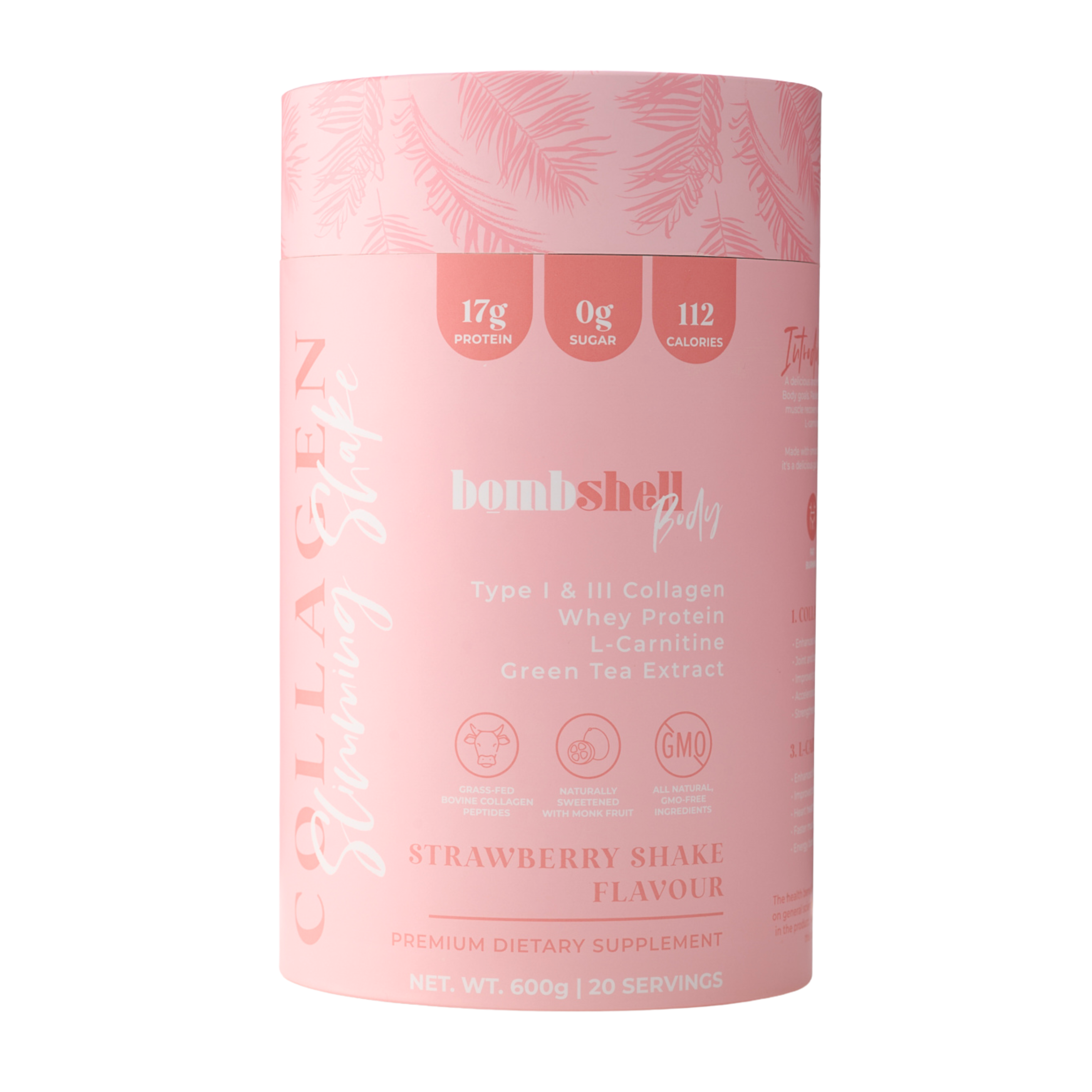 Bombshell Body: Collagen Slimming Shake - Strawberry Shake or Chocolate Cake (600g)