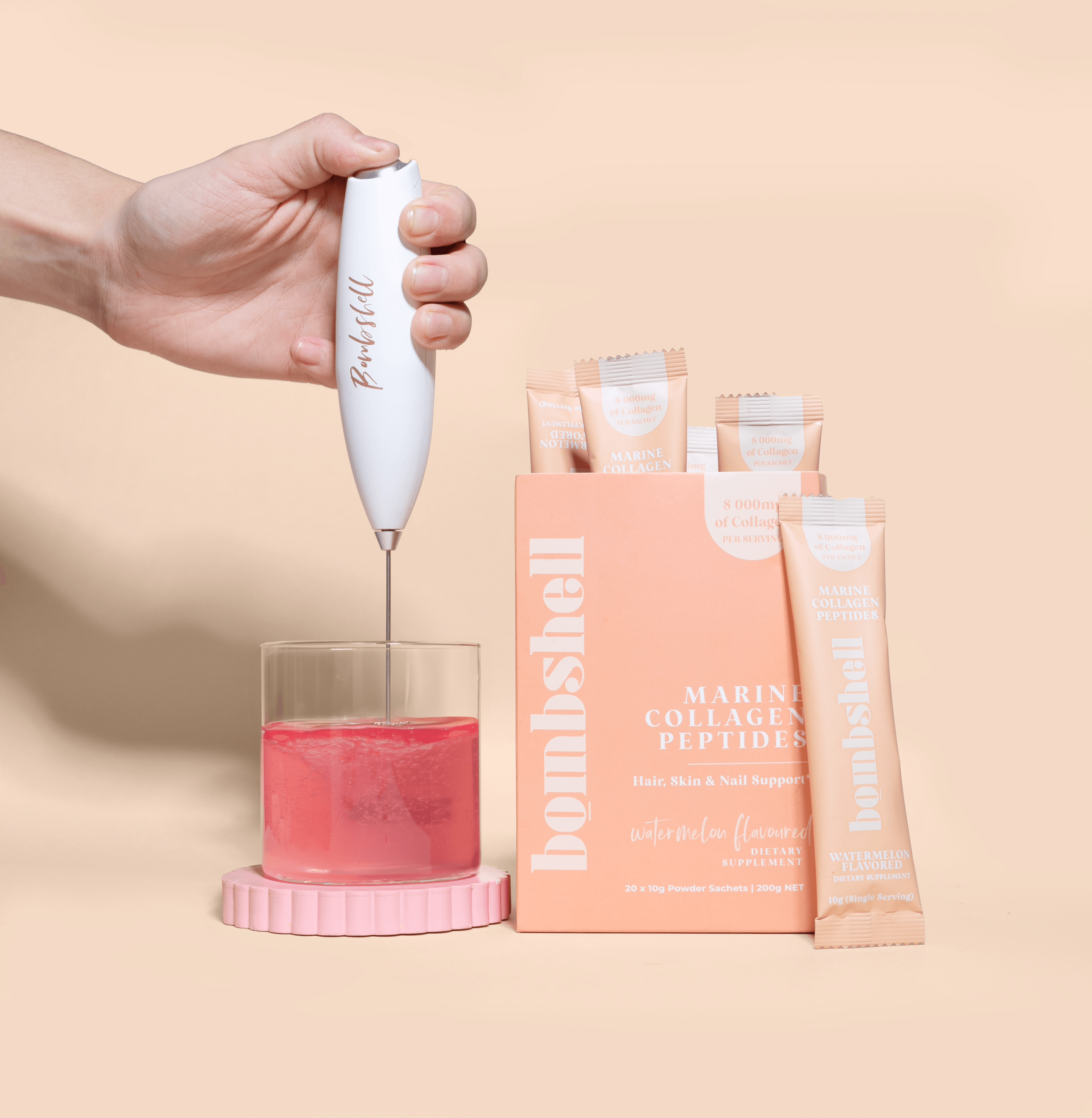 Bombshell Blend: Premium Wireless Milk Frother & Whisk - Bombshell Collagen SA